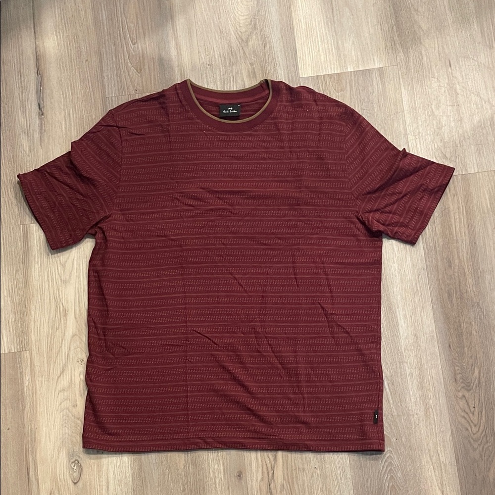 Paul Smith Burgundy Patterned Short Sleeve Tee M